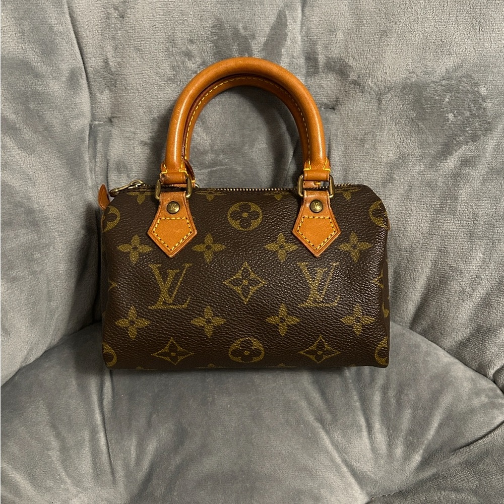 Louis Vuitton Brown and Tan speedy Mini vintage Bag